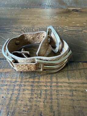 Hayden-Harnett Python Leather Cuff Bracelet